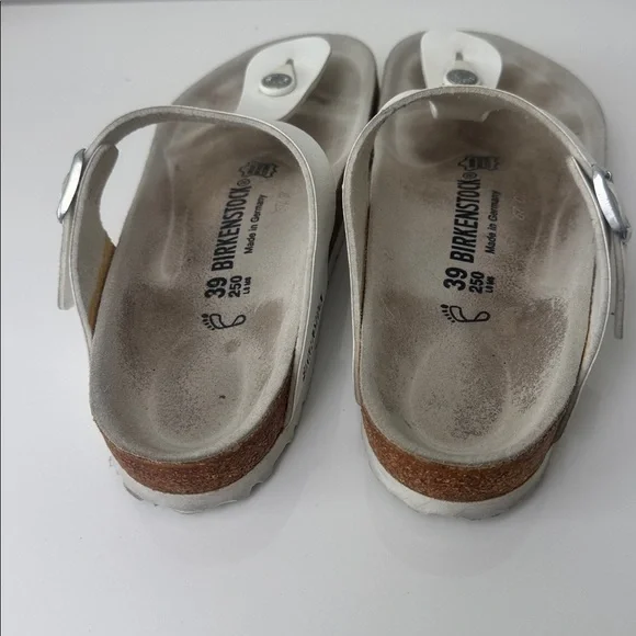 Birkenstock White Leather Women's Sandals size 39 - Picture 2 of 3